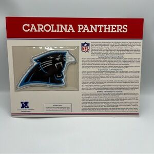 VINTAGE SEALED 1996 NFL Carolina Panthers Team Emblem Patch & Stat‎ Card